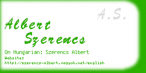 albert szerencs business card